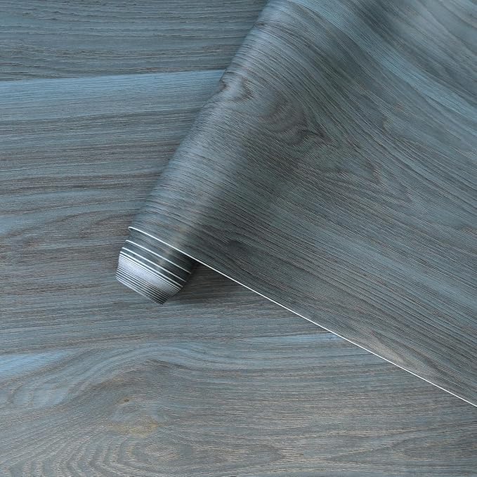 24"x197" Blue Wood Grain Contact Paper