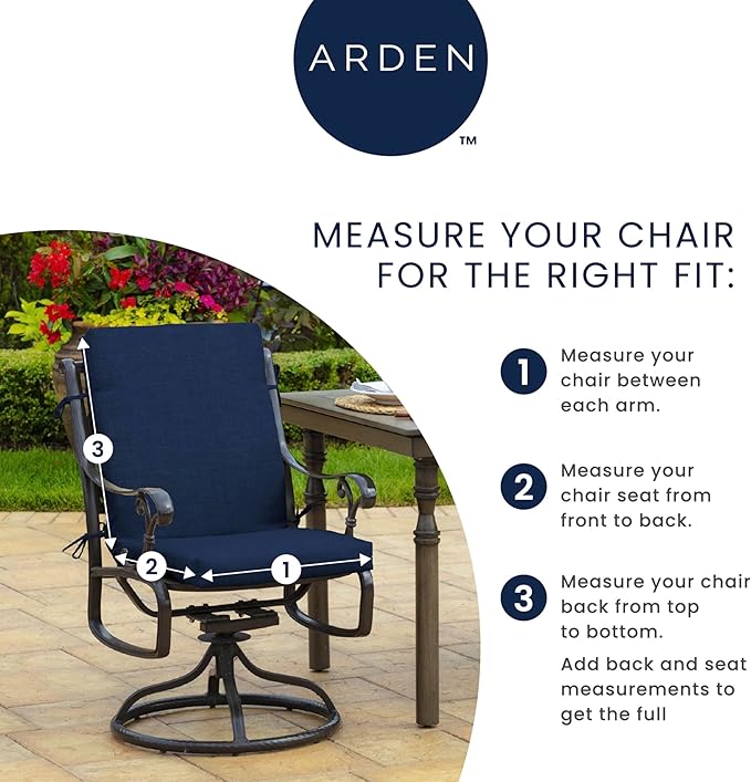 Arden Outdoor Dining Chair Cushion, 21 x 21, Rain-Proof, Fade Resistant 21 x 21, Sapphire Blue Leala