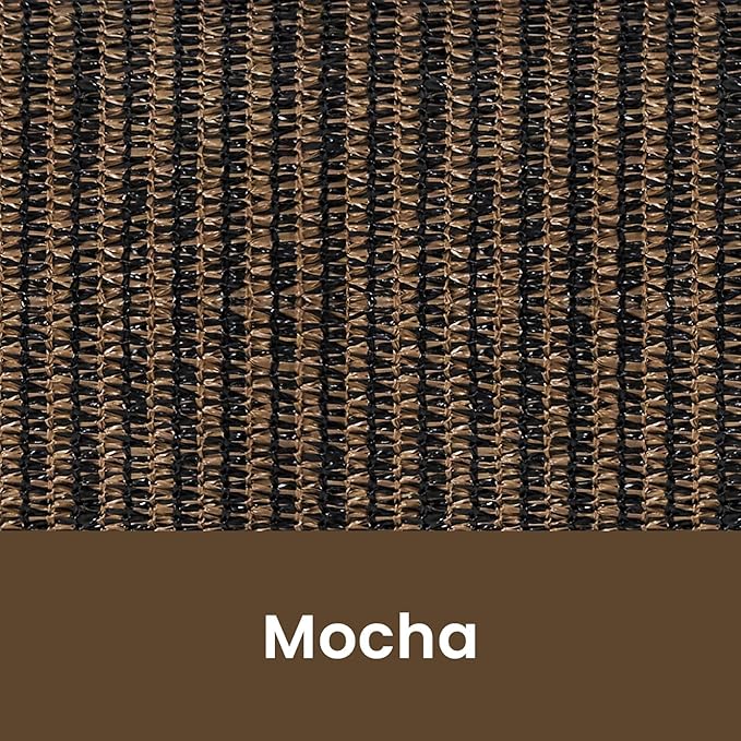8'W x 8'H Mocha Patio Shades Roll up Outdoor Roller Shade Crank Wand Blind