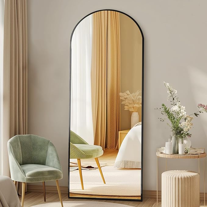 DUMOS Arched Full Length Floor Mirror, Modern Wall Hanging Leaning