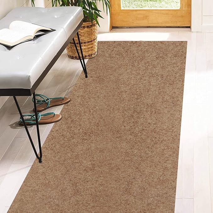 3' x 19' Runner Rugs with Rubber Backing, Indoor Outdoor Utility Carpet Runner Rugs, Sand, Can Be Used as Aisle for The RV and Boat, Laundry Room and Balcony