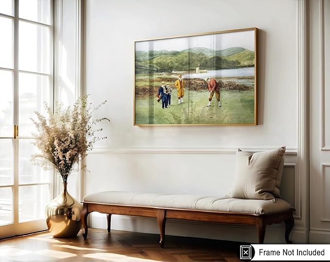Poster Master The Putting Green Painting Poster - Golf Course Print - Golf Art - River Art - Sports Art - Landscape Art - Father's Day Art - Great Office or Living Room Decor - 8x10 UNFRAMED Wall Art