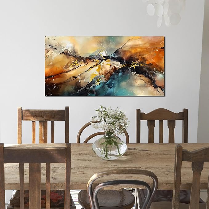 Abstract Paintings Wall Art for Living Room - Modern Wall Decor for Bedroom Kitchen Room Wall Art Ready to Hang Size 20" x 40"
