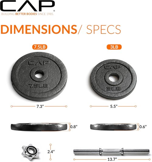 Cap Barbell Adjustable Dumbbell Weight Set - Versatile Fitness Solution | Multiple Sizes Available