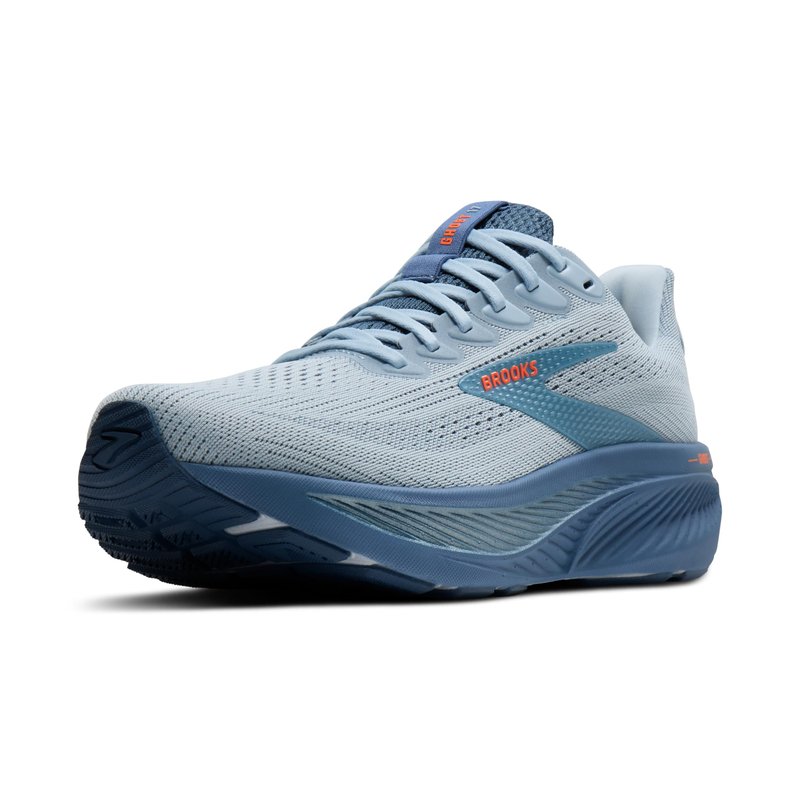 Brooks Men’s Ghost 17 Neutral Running Shoe - Skyway/Moonlight/Orange - 10 Medium