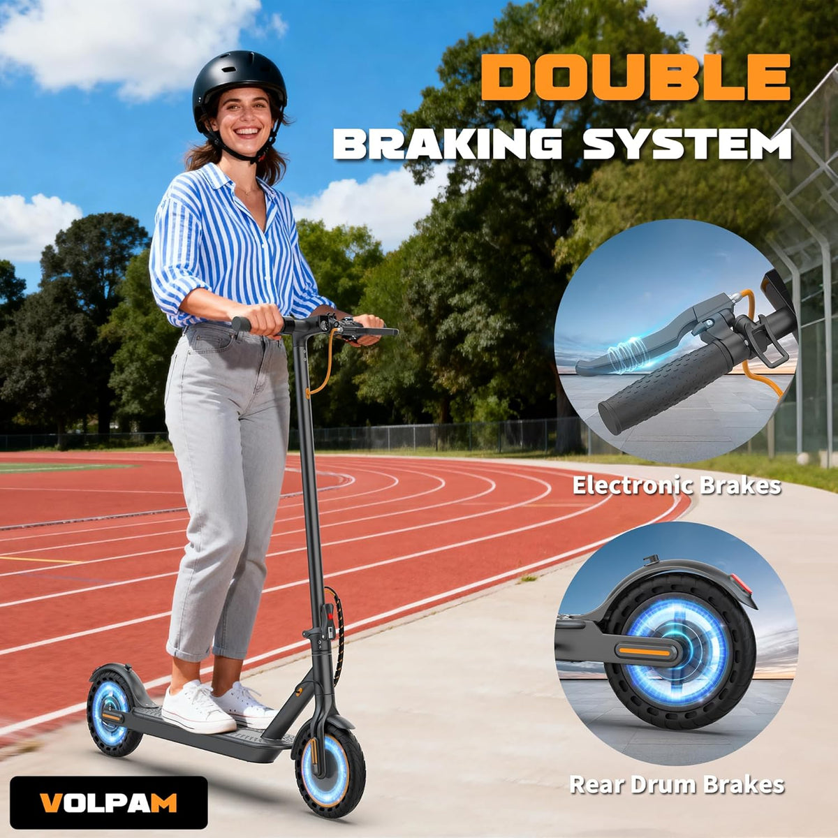 VOLPAM Electric Scooter - Powerful 350W/500W Motor, 8.5"/10" Solid Tires, Up to 22 MPH, 32 Miles Max Range