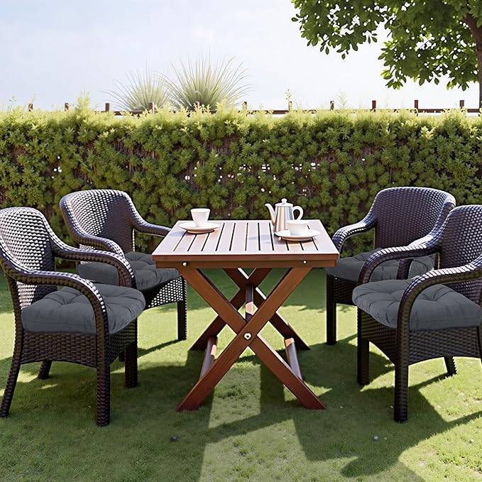 MTMR Outdoor Chair Cushions Set of 2, Water-Repellent 19”X19” Patio Chair Cushions with High Elasticity PP Cotton, No Fading Tufted Patio Seat Cushions for Outdoor Furniture, Thick Outdoor Cushions