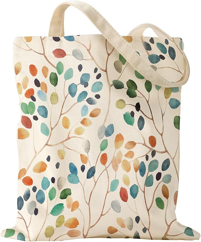 Miss Adola Aesthetic Canvas Tote Bag for Women - Sturdy Cloth Cotton Totes Bag with Pattern Shoulder Bag