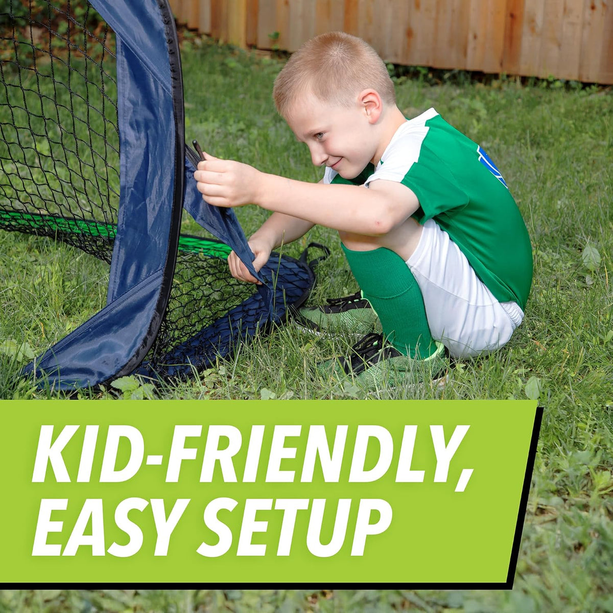 Sport Squad Portable Soccer Goal Set - Easy Setup for Backyard Play | Adjustable Size