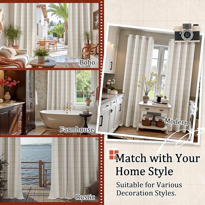 Lajode Plaid Patterned Curtains Thermal Insulated