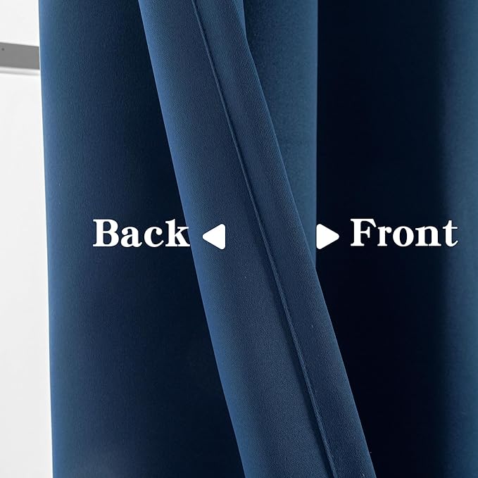 IGEMAEVE Blackout Curtains 90 Inch Length 2 Panels Set, Rod Pocket Energy