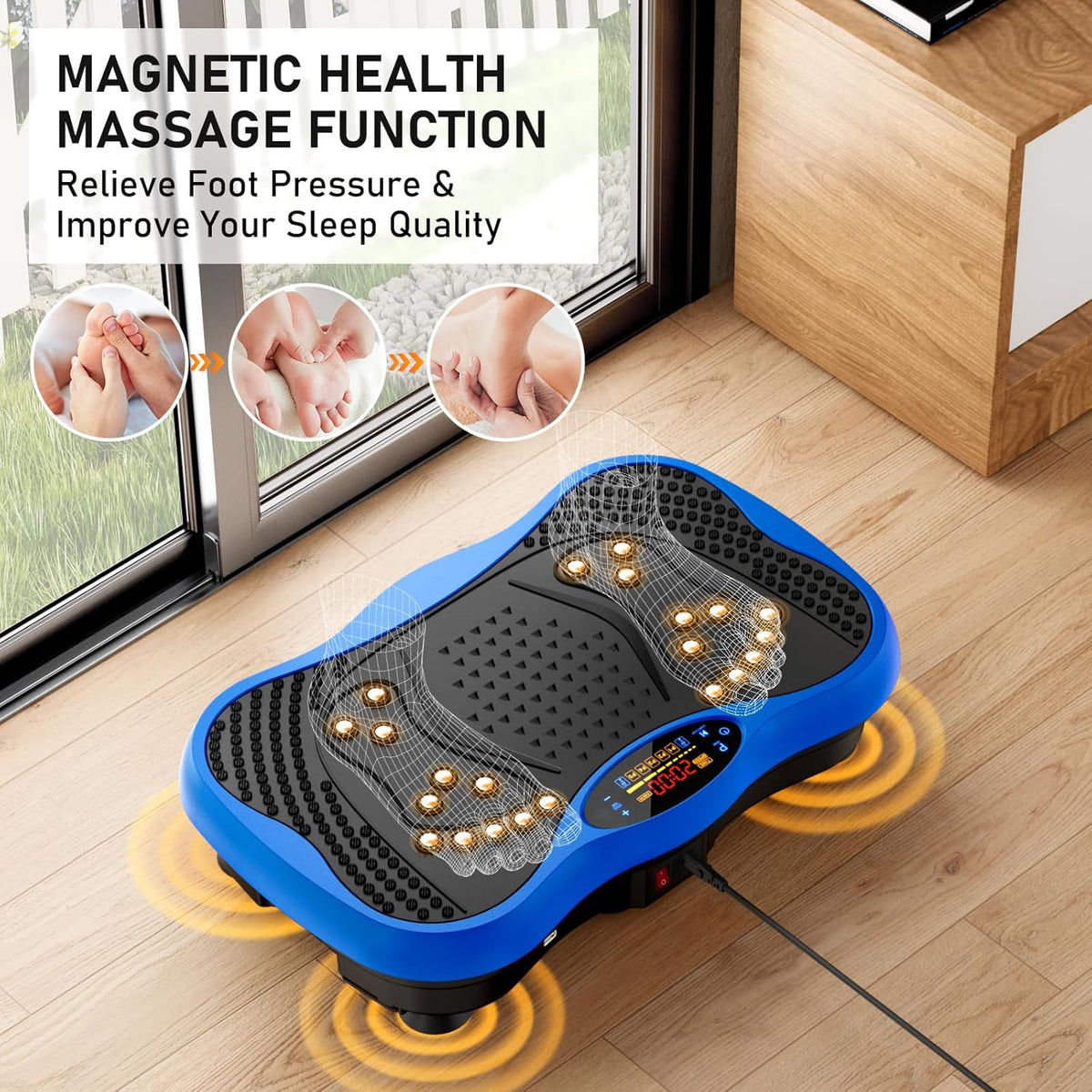 Skiennix Vibration Plate Exercise Machine - 130 Levels for Full Body Workout & Weight Loss | 450 Lbs Capacity with Bluetooth & Resistance Bands