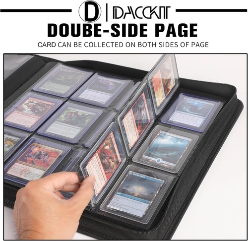 D DACCKIT Top Loader Binder - 12 Pocket Fits 480 Cards | Asakusa Green for Trading & Sports Cards