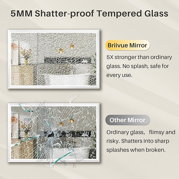 72x32 Inch White Bathroom Mirror