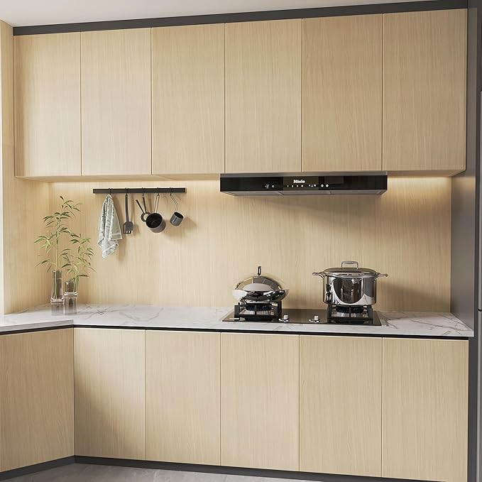 BOMENG White Oak Wood Wallpaper Light Oak Contact Paper Peel and Stick