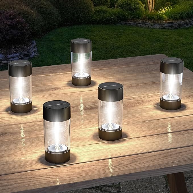 Solar Lights Outdoor, 12 Pack Waterproof Solar Landscape Lighting for Pathway Garden Yard Path Walkway Driveway Lawn Patio Outside Decor, Cool White