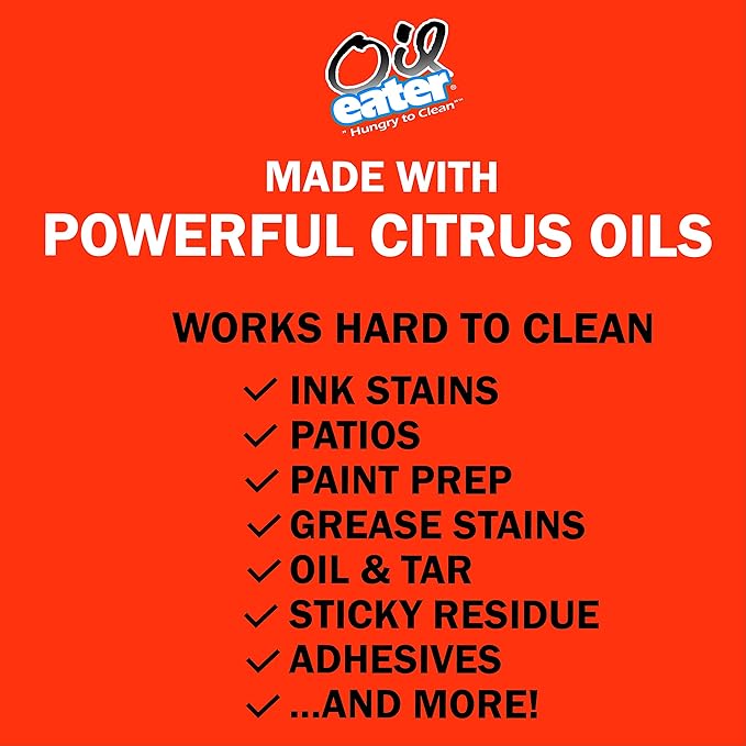 Oil Eater ORANGE Premium Cleaner and Degreaser - 32oz - For Grease, Tar, Adhesive, Dirt - 2 PACK,AOA32119122PK
