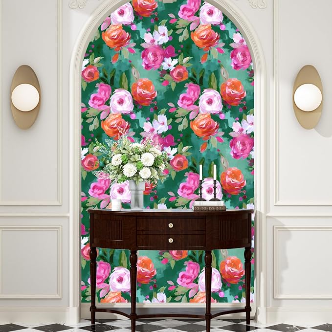 BOKEBEVE Green Bright Wallpaper Peel and Stick Colorful Contact Paper