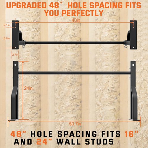 2025 Upgrade Pull Up Bar Wall Mounted - 600 lbs Heavy Duty Strength Training Pull-Up Bars, Ideal Rogue Pull Up Bar for Home and Commercial Gym, Easy Installation Chin Up Bar, Versatile Garage Pullup Bar