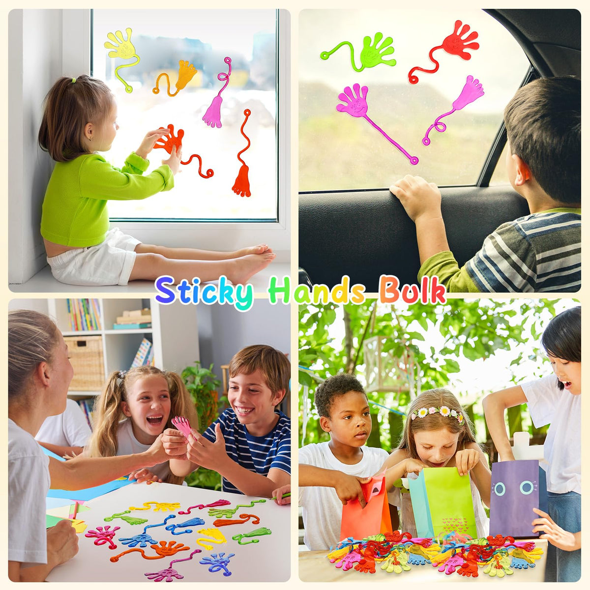 Sticky Hands Bulk 30 PCS Party Favors for Kids 4-8,8-12 Year Stretchy Sticky Hand Feet Goodie Bags Stuffers for Kids Classroom Prizes Back to Schoo Gifts for Student Birthday Trinkets Slap Hand