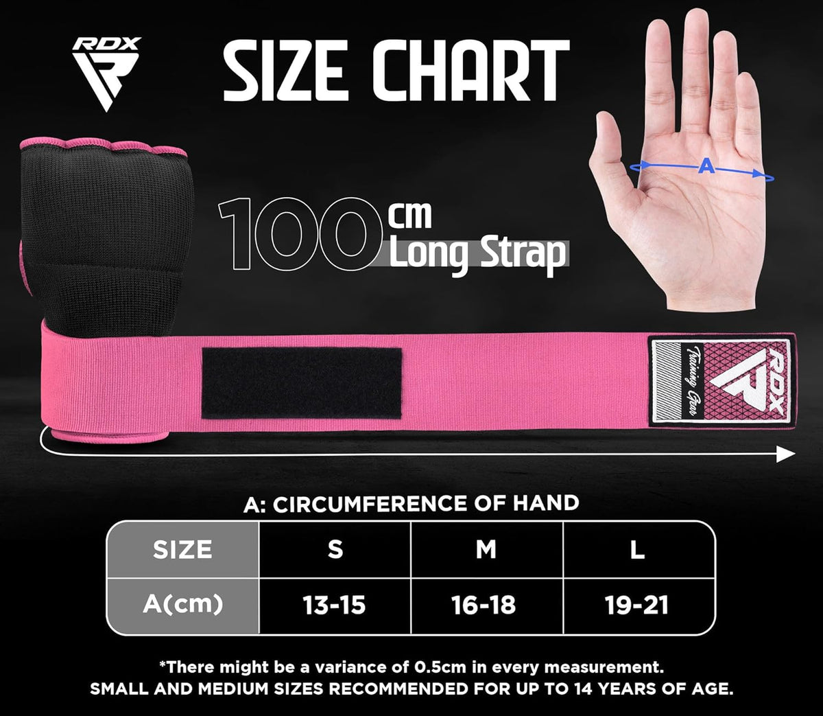 RDX Gel Boxing Hand Wraps - Elasticated Padded Inner Gloves with 100cm Long Wrist Straps for MMA & Kickboxing