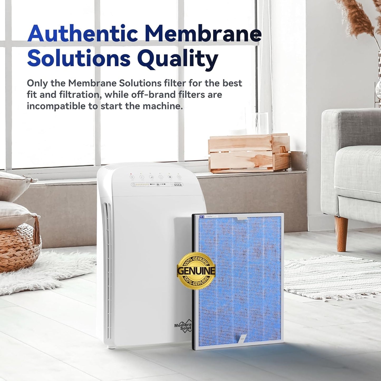 Membrane Solutions MSA3/MSA3S Genuine Original Air Purifier Filter Replacement 6 Pack, Upgraded 4-in-1 H13 True HEPA Filter with OdallerPure Technology
