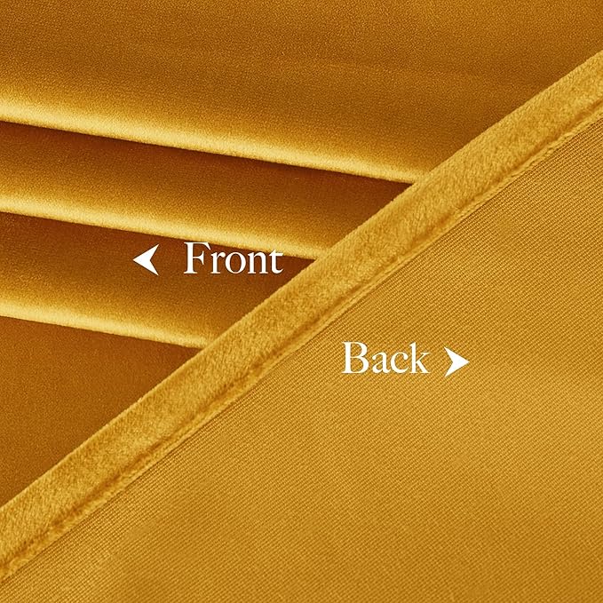 NICETOWN Yellowish Gold Velvet Curtains 108 inches Long, Bedroom Velvet Window