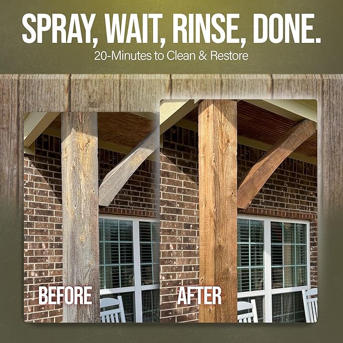 Southeast Softwash Wood Wizard | Heavy Duty Wood Floor Cleaner & Stain Remover | No-Bleach Wooden Floor Cleaner for Decks, Fences, & Docks | Odorless Concentrated Solution (1 Quart Bottle, 12 Pack)