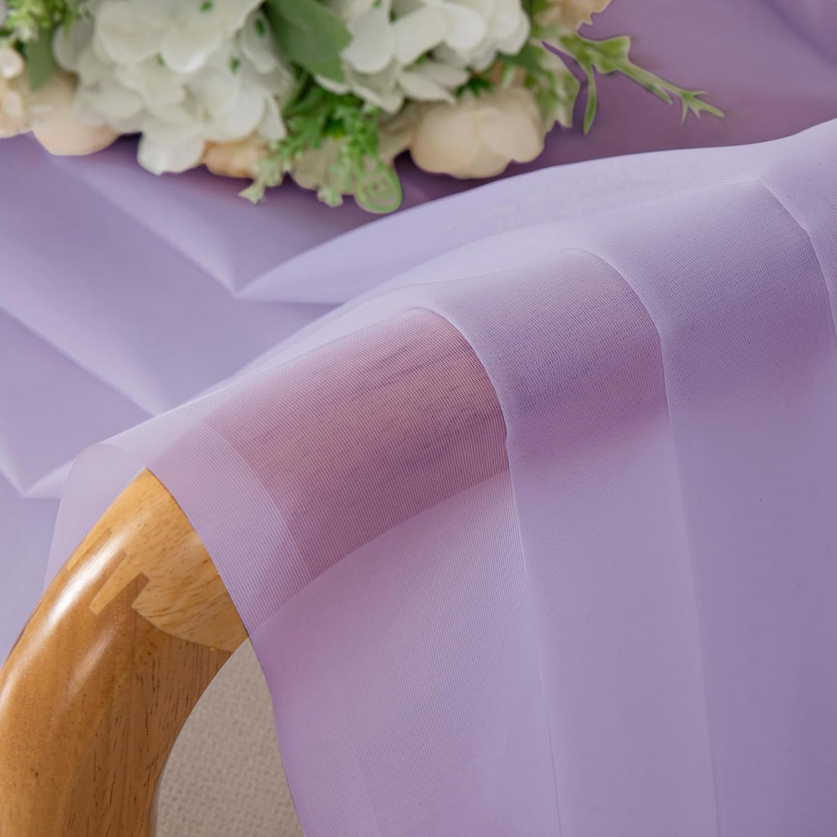 Chyhomenyc Lilac Sheer Curtains 63 Inch Length 2 Panels, Light Filtering Airy Rod Pocket Window Curtain Treatment Drapes for Bedroom Living, Each 42Wx63L Inches