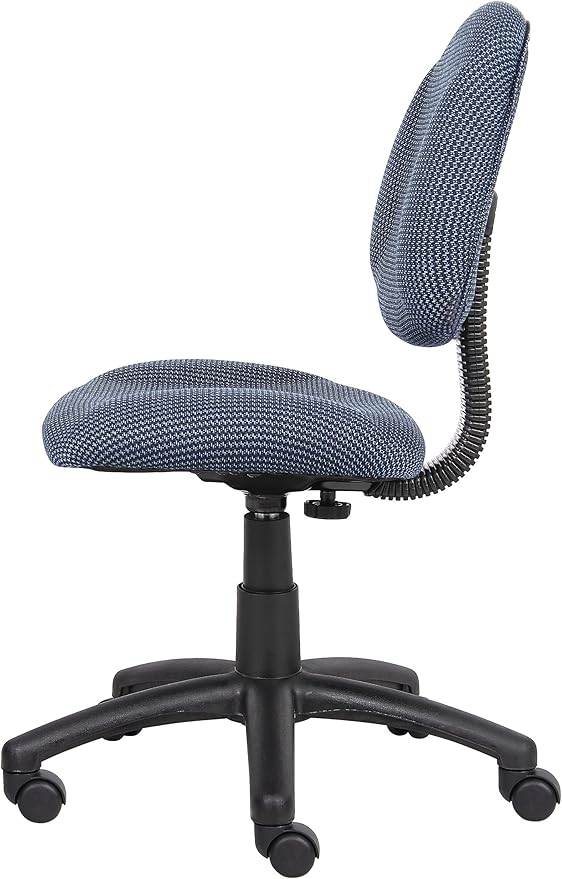 Boss Office Products B315-BE Perfect Posture Delux Fabric Task Chair Without Arms in Blue, 250