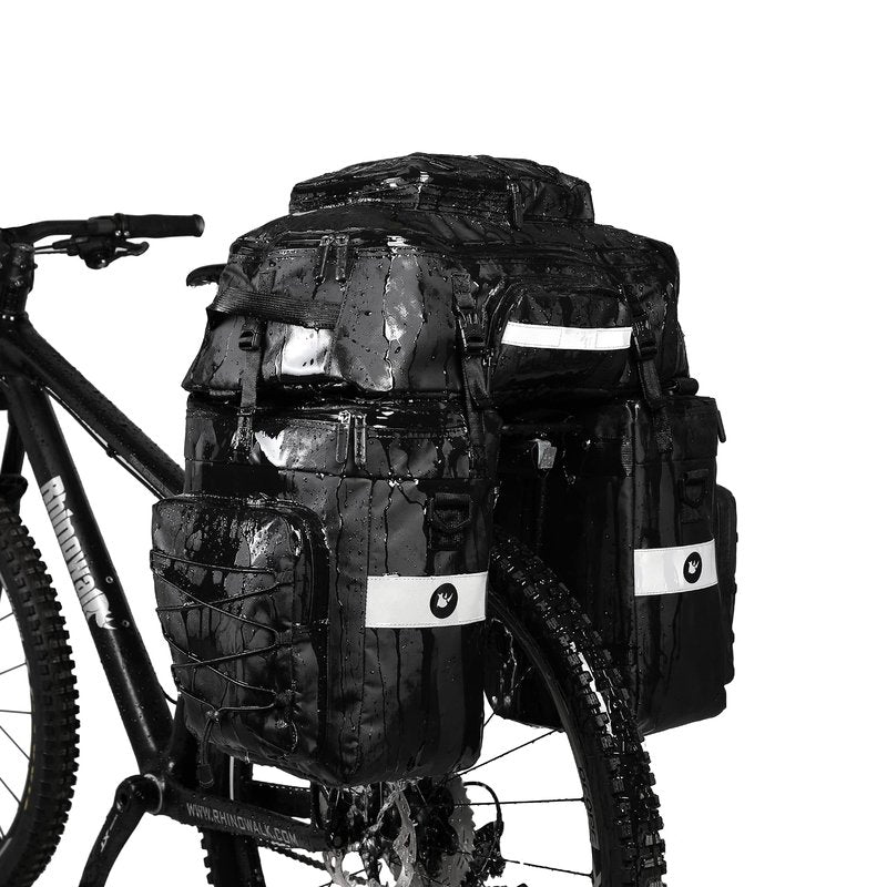Rhinowalk 3 IN 1 Bike Pannier Bag Multifunctional Bicycle Rear Rack Carrier Bag Backpack with Raincover