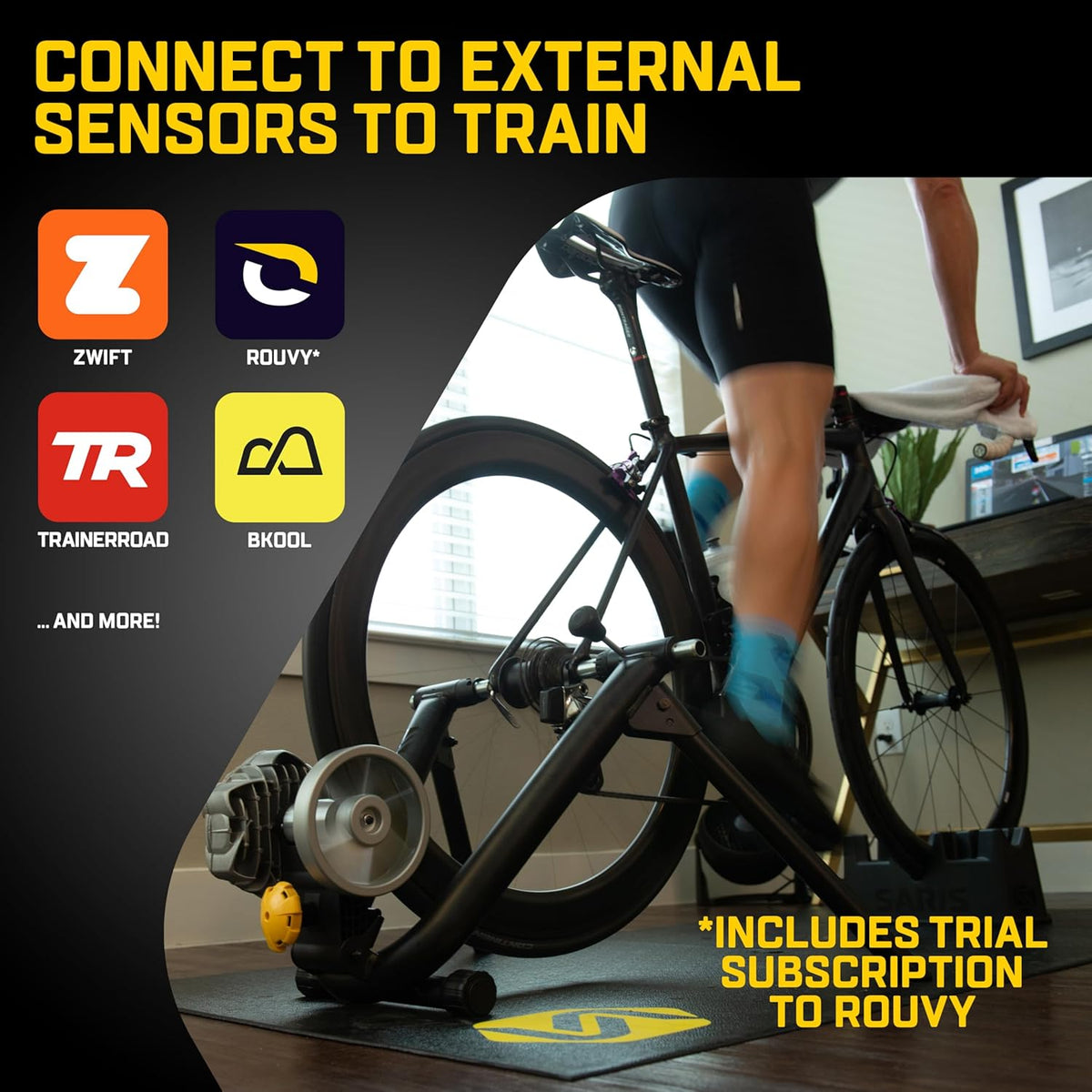 Saris Fluid2 Indoor Bike Trainer - Smart Technology for Road & Mountain Bikes | Zwift Compatible