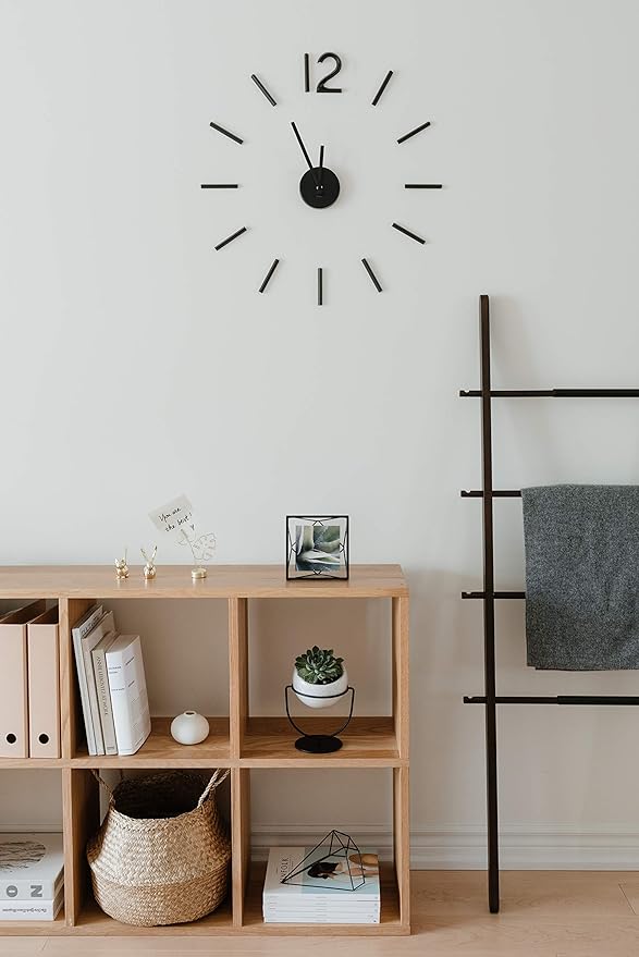 Umbra Blink Modern DIY 3D Wall Clock, Frameless Large Decorative Wall Clock