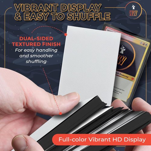 MTG Card Sleeves - White Matt Textured for Smooth Shuffling | 100 Micron Thickness, 66mm x 90mm