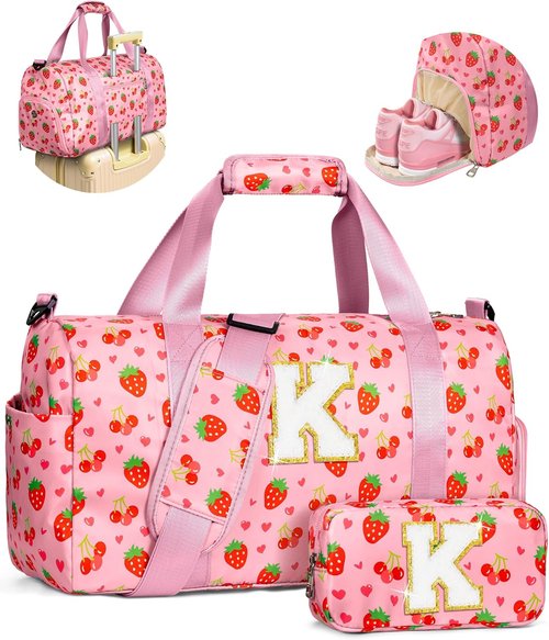 Elilier Dance Bag - Personalized Gym Bag for Girls | Shoe Compartment & Perfect Birthday Gift for Ages 3-12