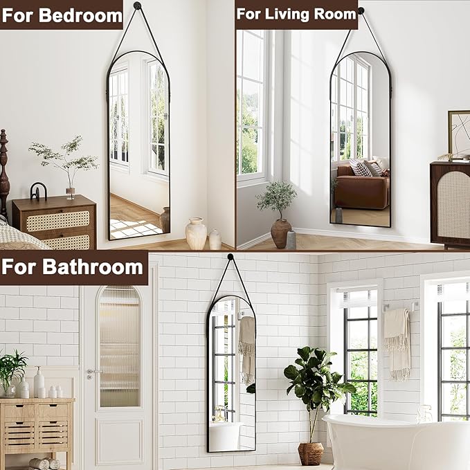 Full Length Mirror, Arched Wall Mounted Mirror, Wall Mirrors Full Length