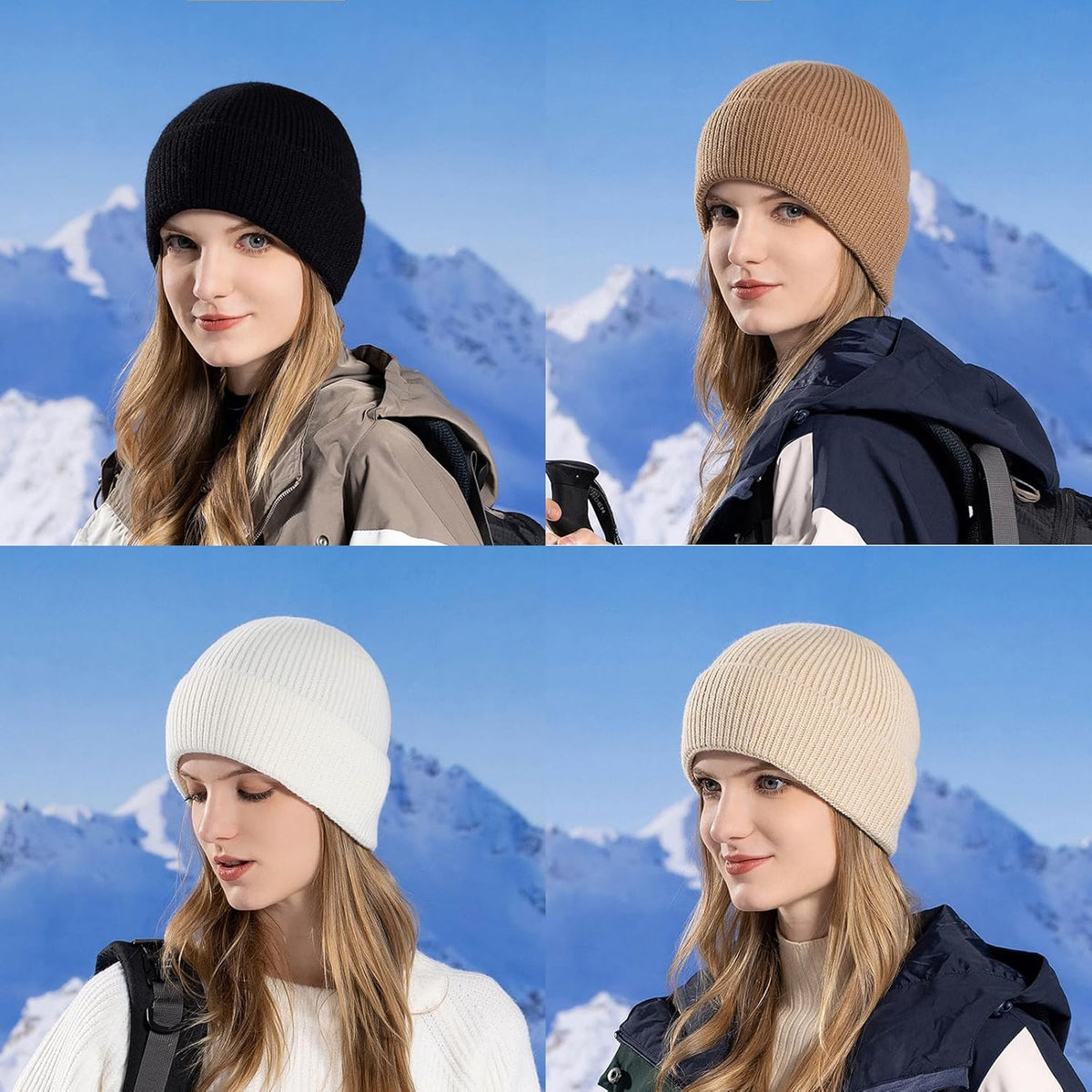ZOORON Warm Knit Beanie - Thick Cuffed Winter Hat for Men & Women | Stylish Skull Cap