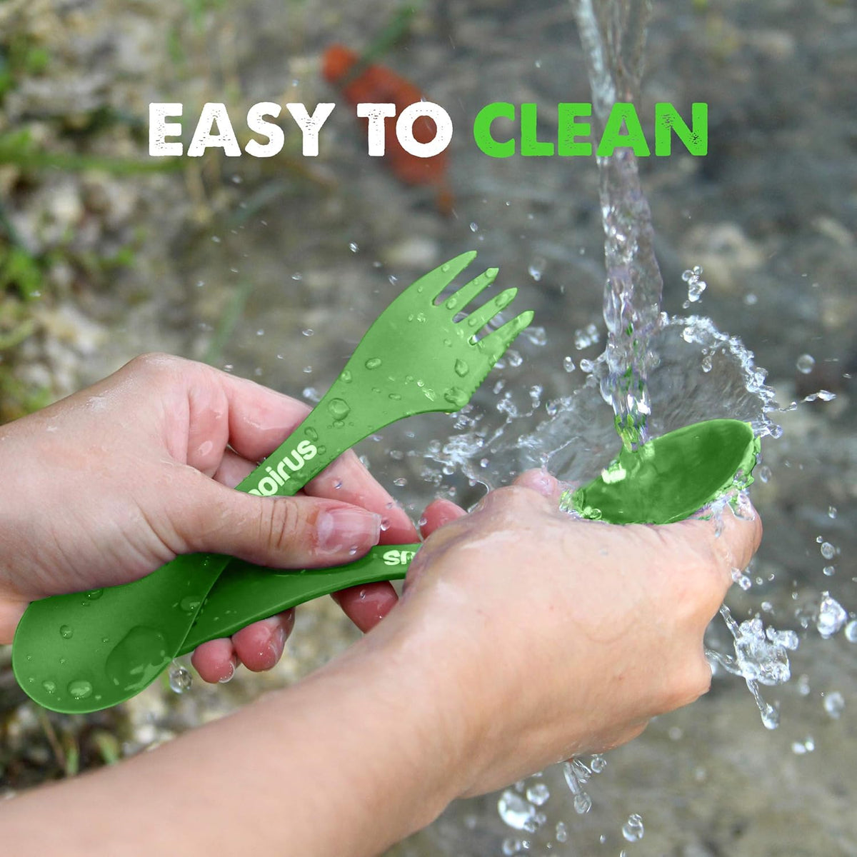 Tapirus 4-Piece Spork Set - 7-Inch Durable BPA-Free Utensils for Camping & Outdoor Use