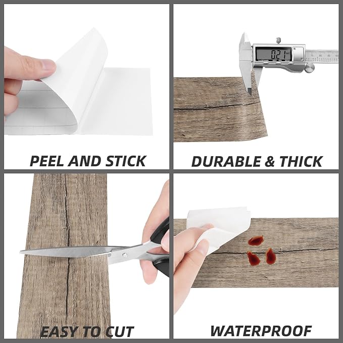 Decotalk Wood Wall Border Wallpaper Border Peel and Stick 3"X590" Wood Contact