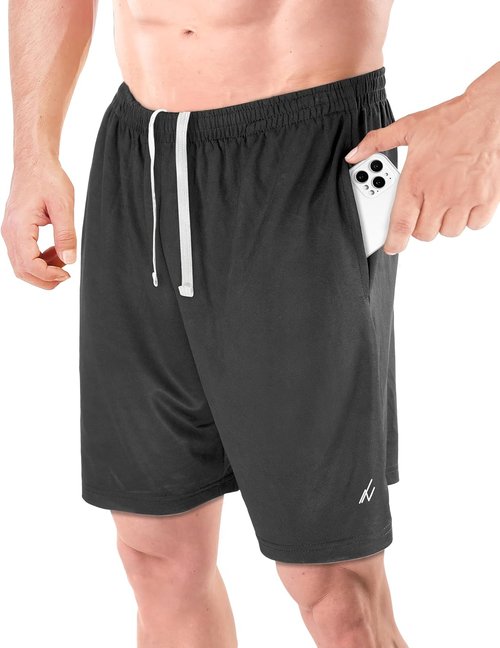 NY Threads Men's Athletic Shorts - Quick Dry Lightweight Running Gym Shorts with Pockets | Loose-Fit Design