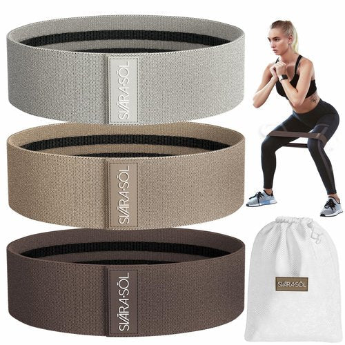 Svära Söl Fabric Resistance Bands Set of 3 for Legs, Glutes, Arms, Booty Bands for Women and Men, Resistance Bands for Working Out, Physical Therapy, Strength Training, Elastic Bands for Exercise