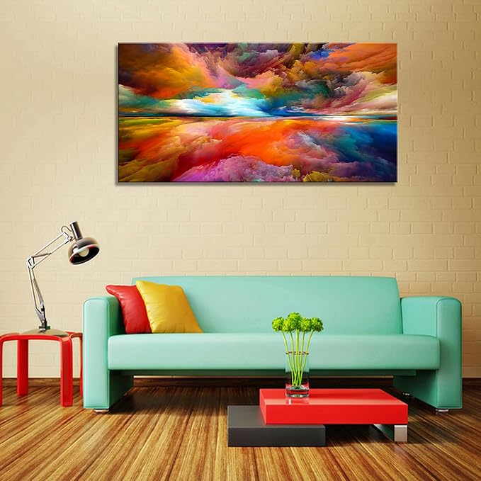 YYYYHPP YP2062 Abstract Wall Art Colorful Clouds Landscape Pictures Canvas Prints Paintings Ready to Hang for Living Room Bedroom Kitchen Home and Office Wall Decor