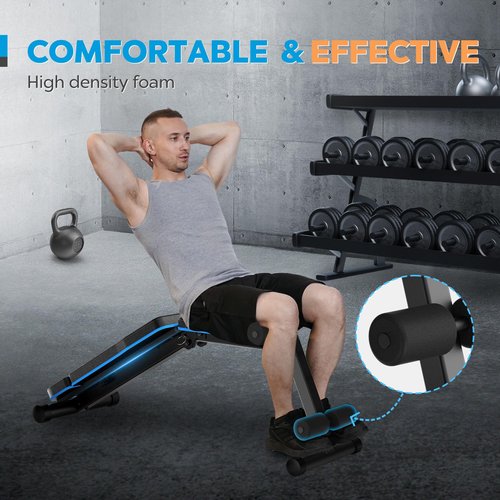 MAHAO Adjustable Weight Bench for Home Gym, Workout Bench Incline Decline with Adjustable Headrest, Fast Folding Bench Press for Full Body Workout