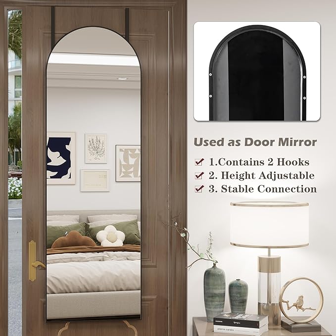 Door Mirror, Arched Full Length Mirror Over The Door, Full Body Mirrors