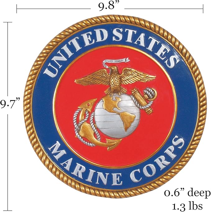 Spoontiques - Garden Décor - U.S. Marines Stepping Stone - Decorative Stone for Garden