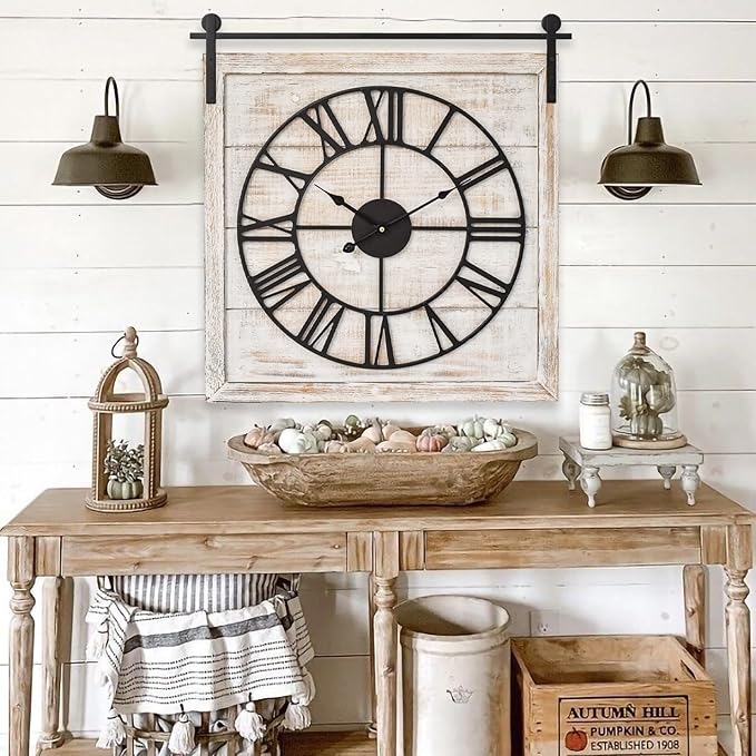 Vintage Barn Door Wall Clock