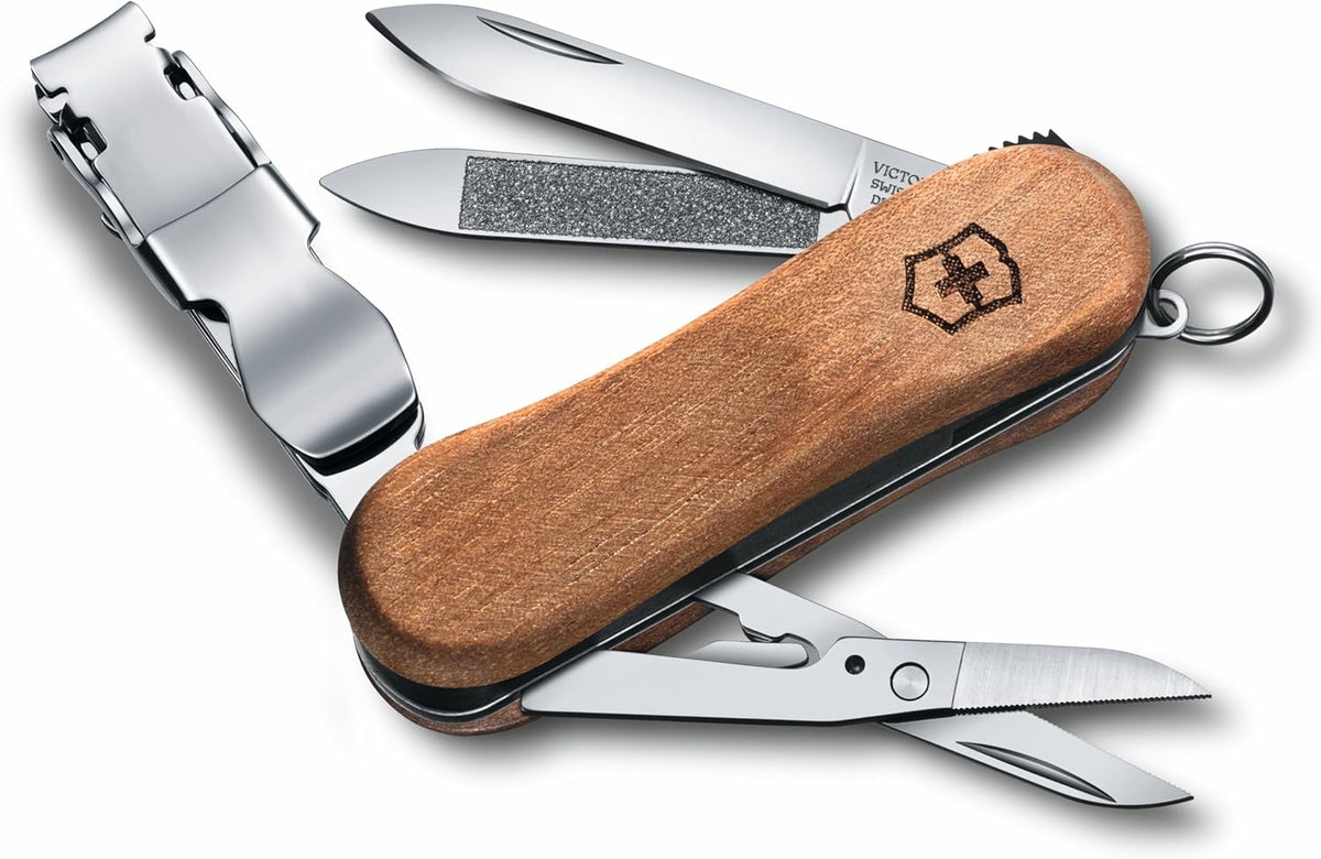 Victorinox Nail Clip 580 Multi-Tool - 8 Functions, Swiss Made with Nail File & Cleaner - Ruby