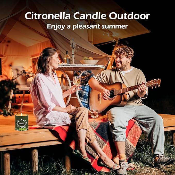 Citronella Candles Outdoor 6-Pack, Total 54oz Citronella Candles for Outside Patio, Camping & Garden, Summer Gifts for Indoor Home Scented, 50-Hour Burn Time, 9 Ounce Each
