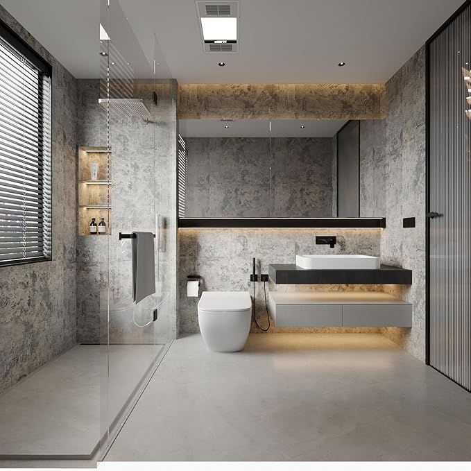 BAYYA 24x354 inch Gray Concrete Wallpaper Roll Peel Stick Grey Textured Thick