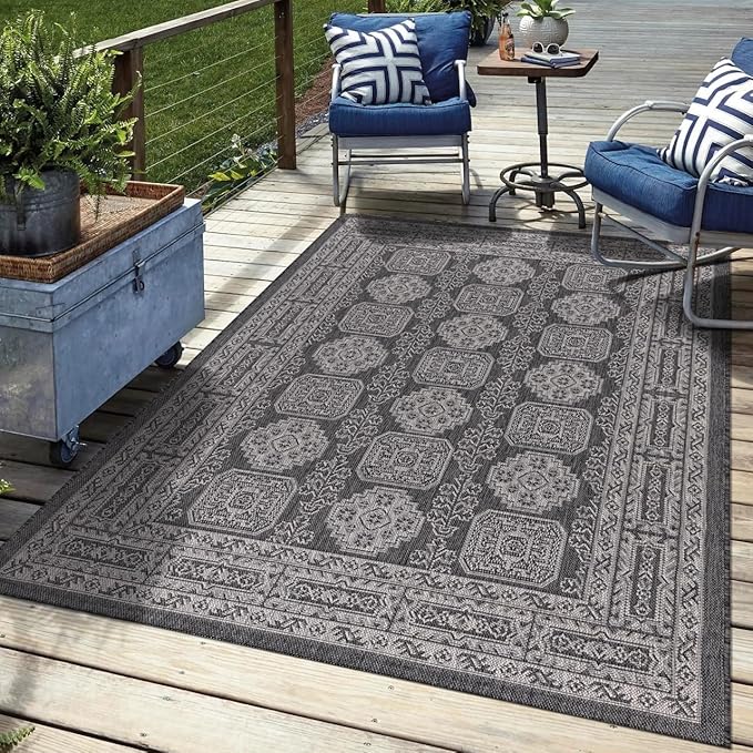 Keen Home Design Terrace Outdoor Area Rug - 9x12 Washable Indoor/Outdoor Rug for Patio, Kitchen, Balcony, Beach, Garden, Deck and Porch, Size: 8'10"x12'